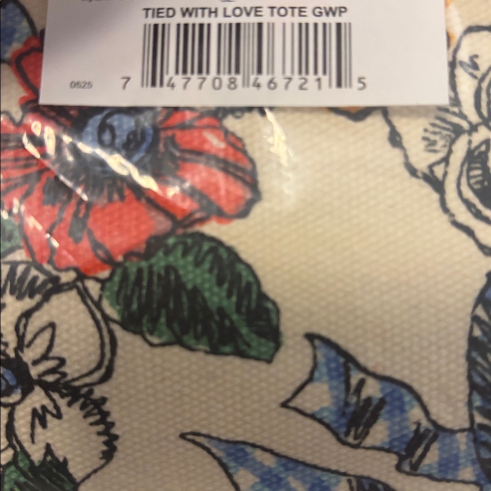 Brighton Yellow & Blue Tied with Love Tote large size floral nature motif NWT - Picture 4 of 8